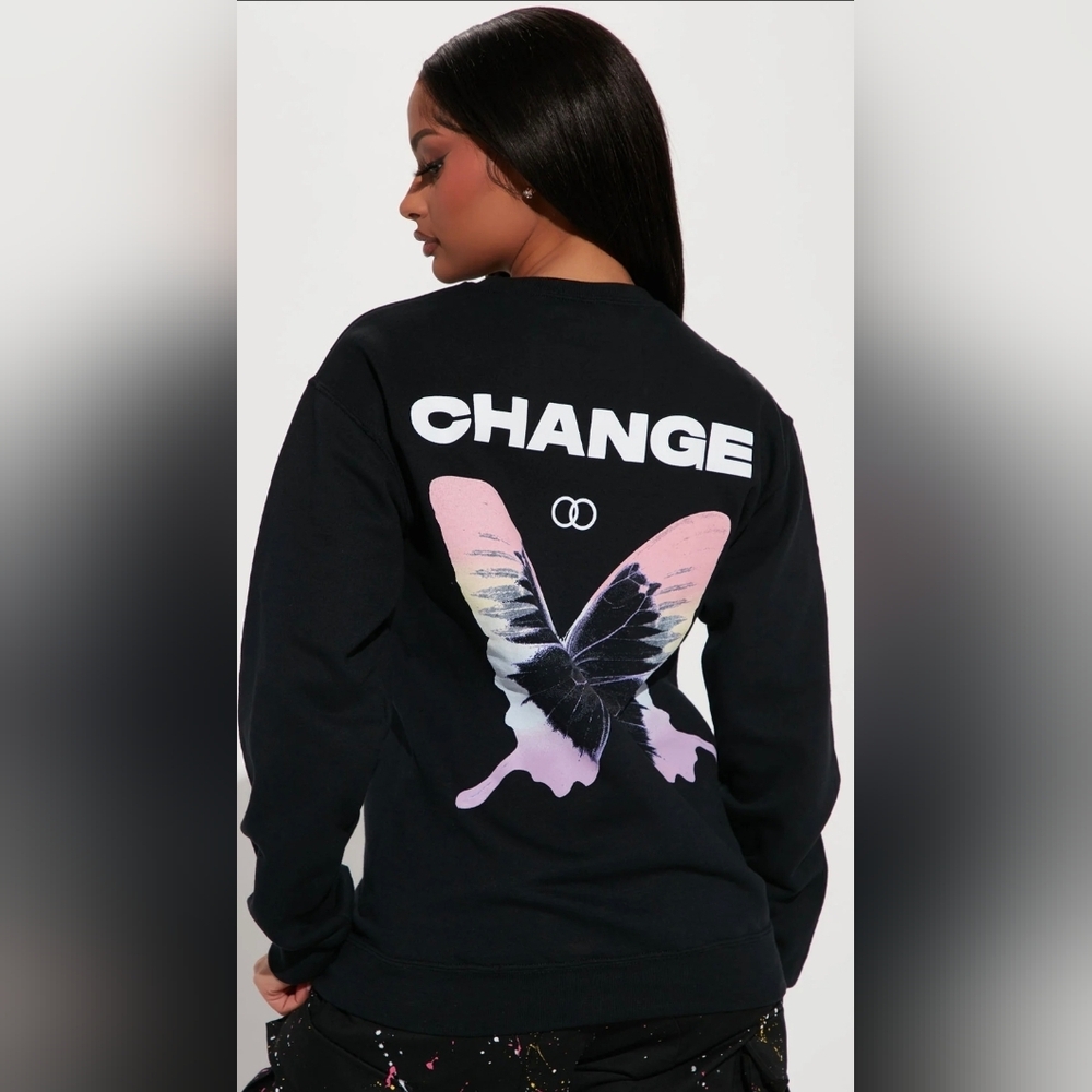 Fashion Nova Plus Size Black Graphic Sweater